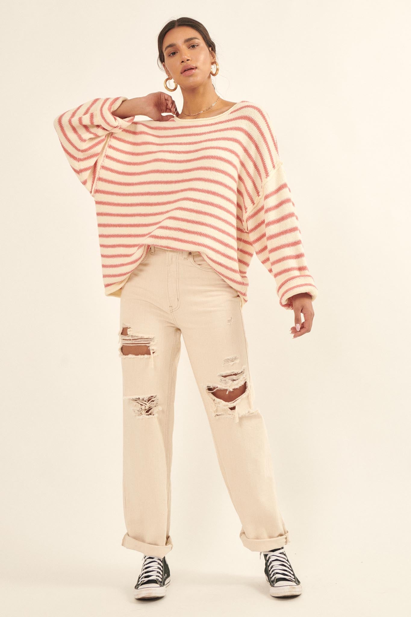 Stripe Hype Oversized Striped Sweater