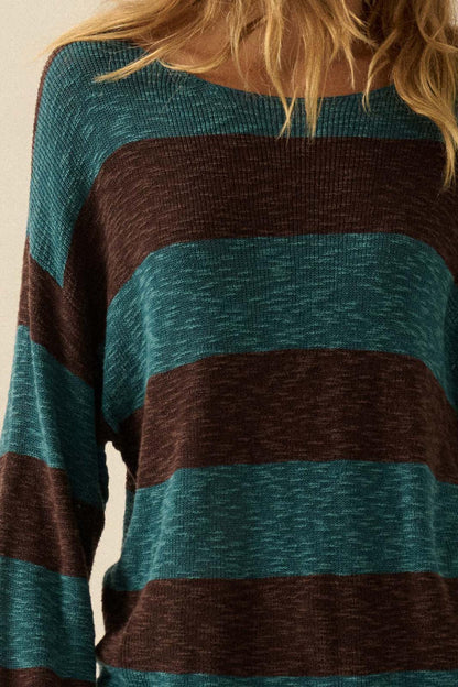 Stripe Zone Striped Slub-Knit Sweater