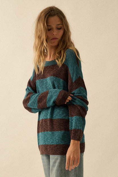 Stripe Zone Striped Slub-Knit Sweater