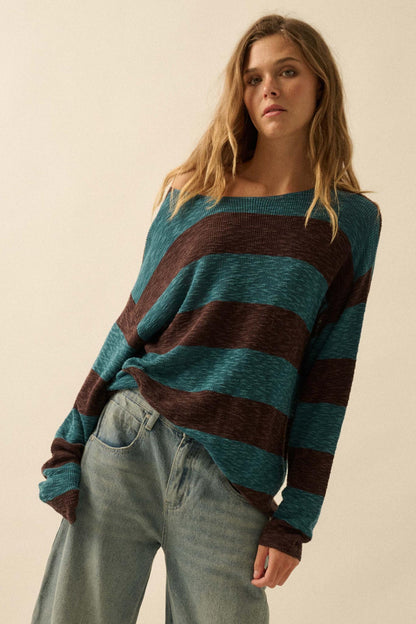 Stripe Zone Striped Slub-Knit Sweater