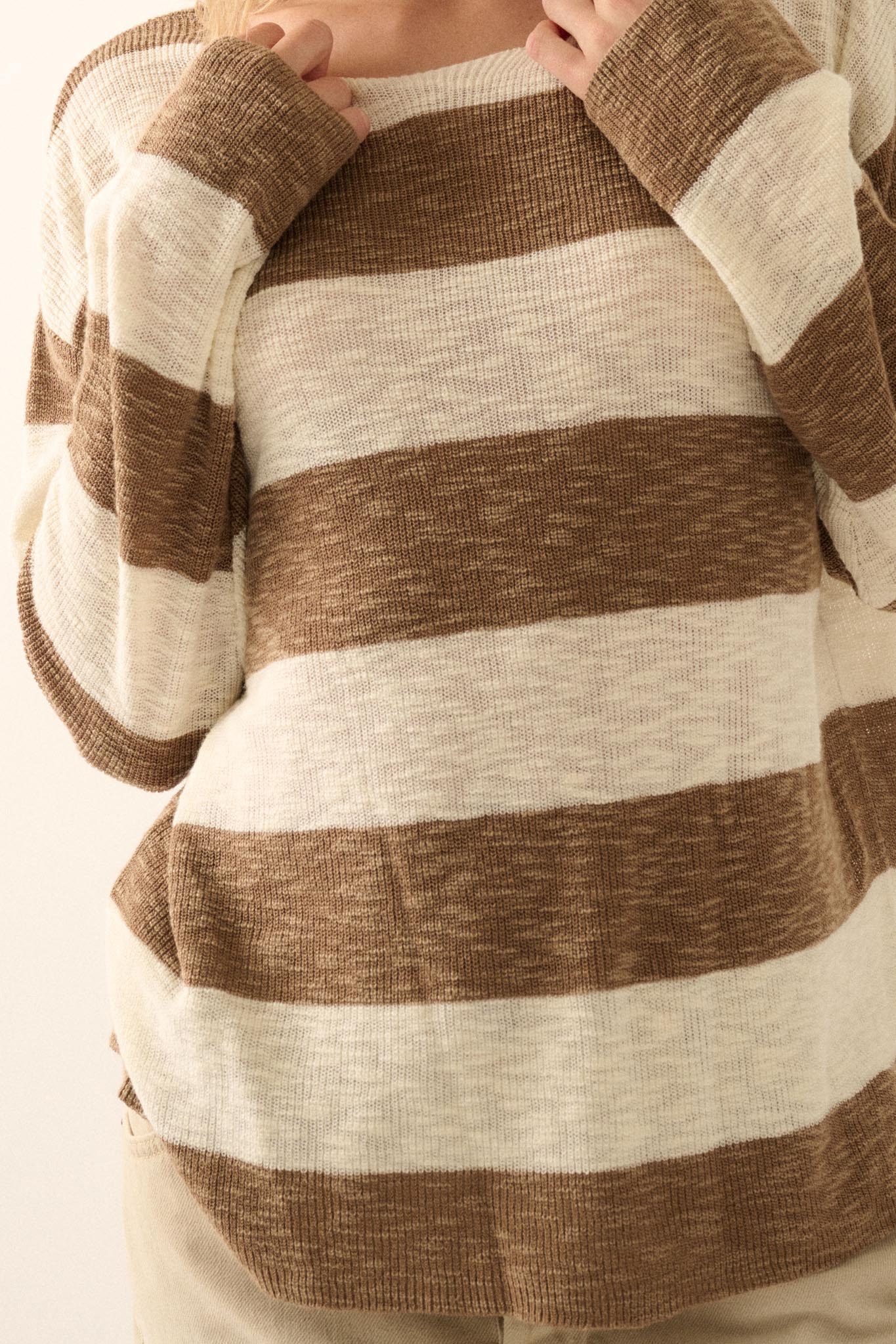 Stripe Zone Striped Slub-Knit Sweater
