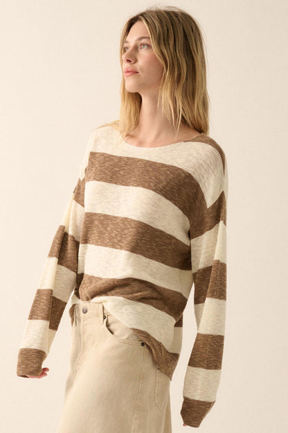 Stripe Zone Striped Slub-Knit Sweater