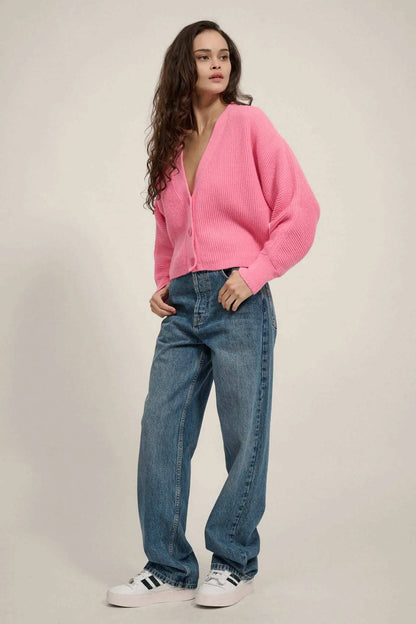 Stay Close Ribbed Knit Dolman Cardigan Sweater