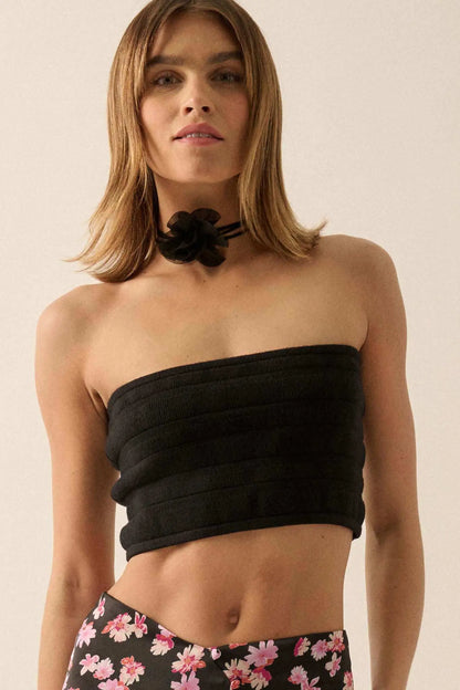 Totally Tubular Ribbed Knit Bandeau Tube Top