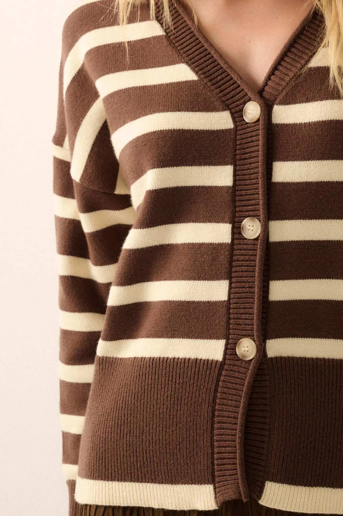 Taking Notes Striped Button-Front Cardigan