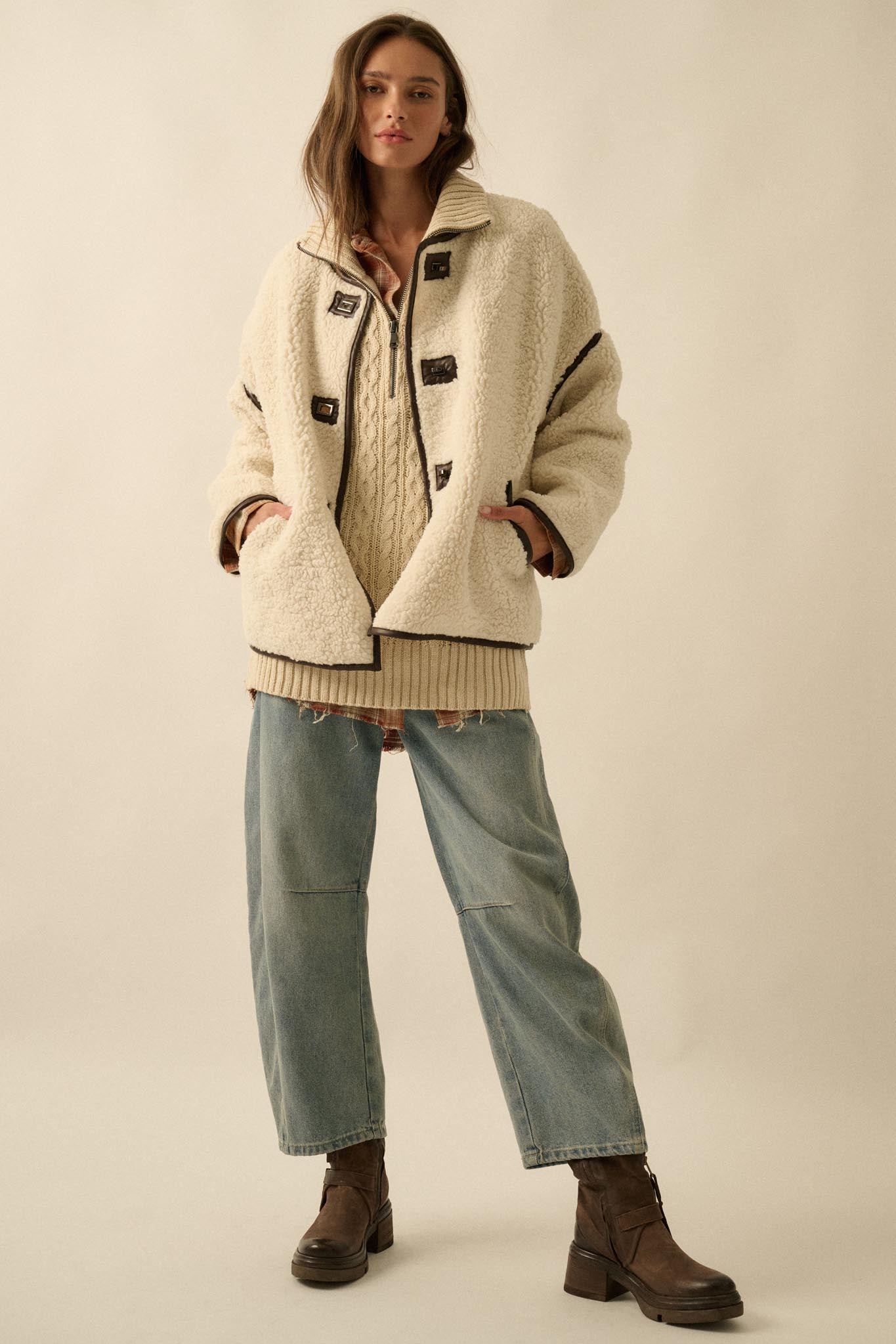Tibetan Trail Sherpa Fleece Toggle Jacket