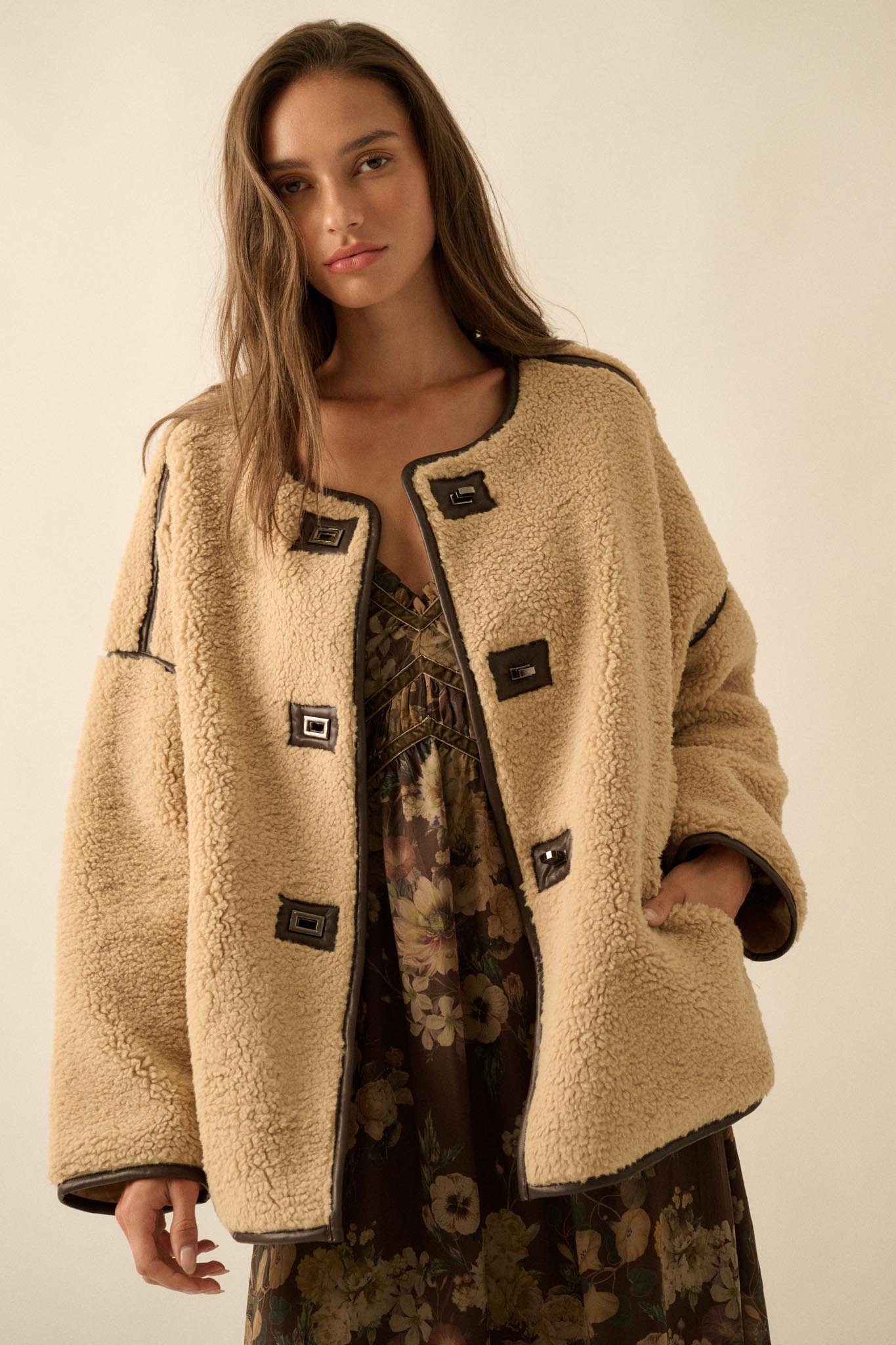 Tibetan Trail Sherpa Fleece Toggle Jacket
