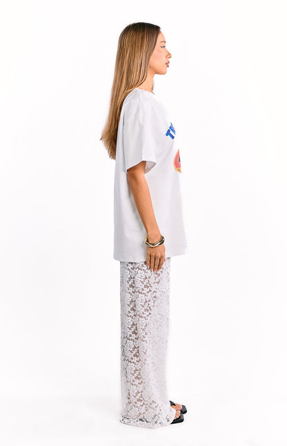 Jev White Lace Pants