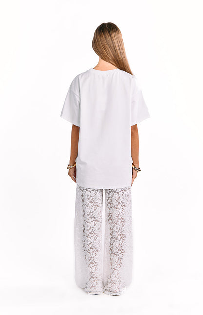 Jev White Lace Pants