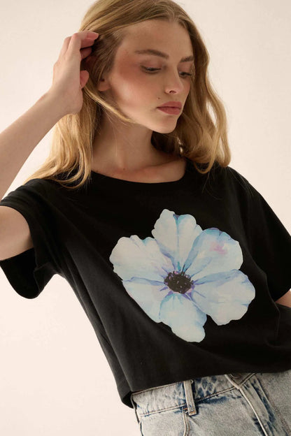 Watercolor Blossom Garment-Dyed Floral Graphic Tee