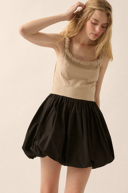 Twice As Nice Colorblock Bubble Mini Dress