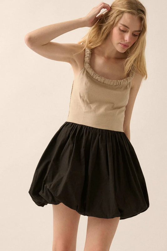 Twice As Nice Colorblock Bubble Mini Dress