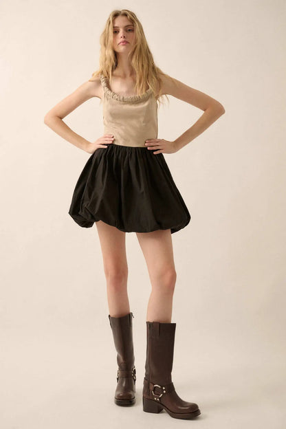 Twice As Nice Colorblock Bubble Mini Dress
