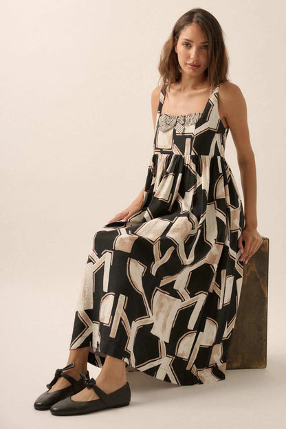 Treasure Trove Abstract-Print Pocket Midi Dress