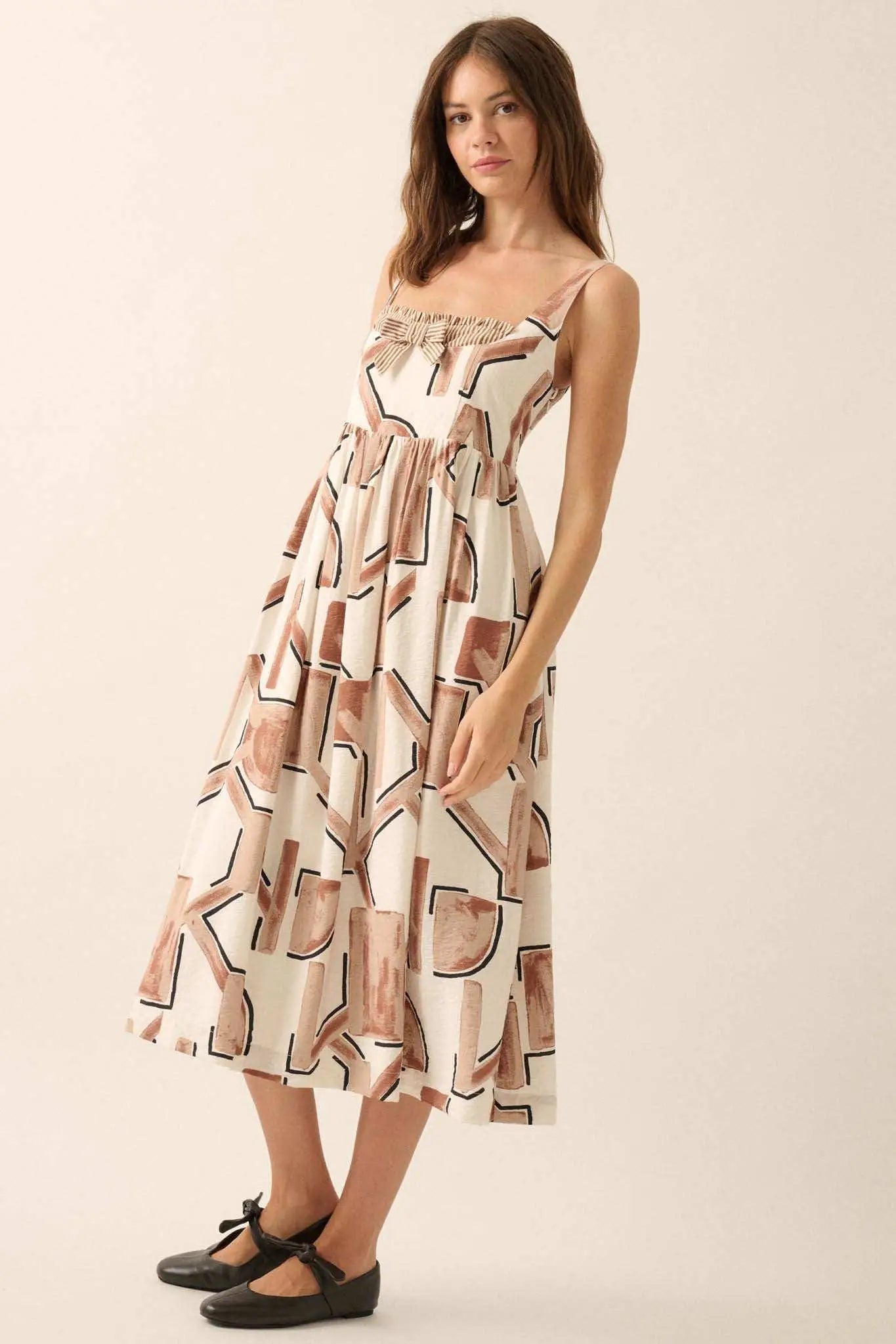 Treasure Trove Abstract-Print Pocket Midi Dress