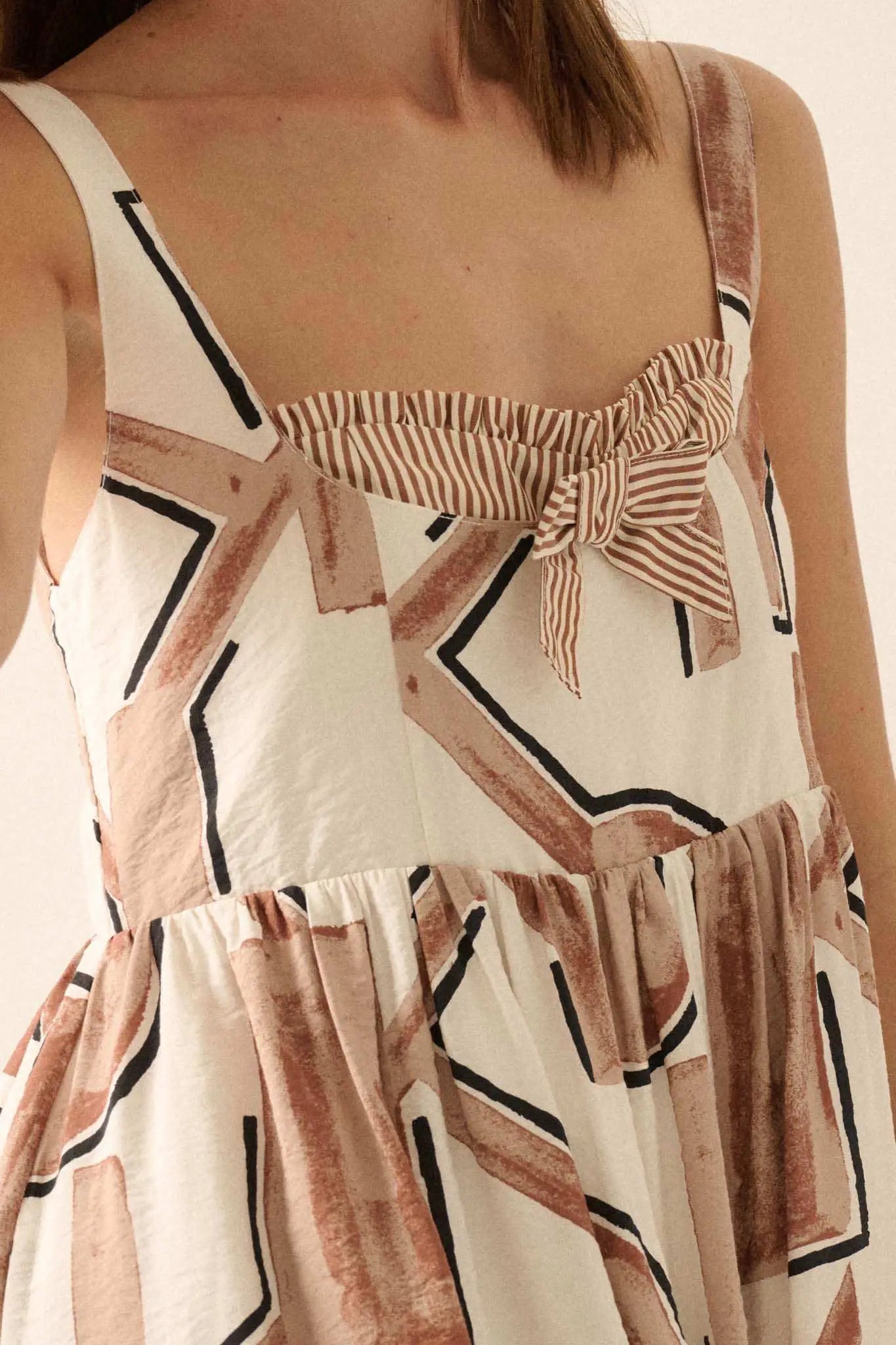 Treasure Trove Abstract-Print Pocket Midi Dress