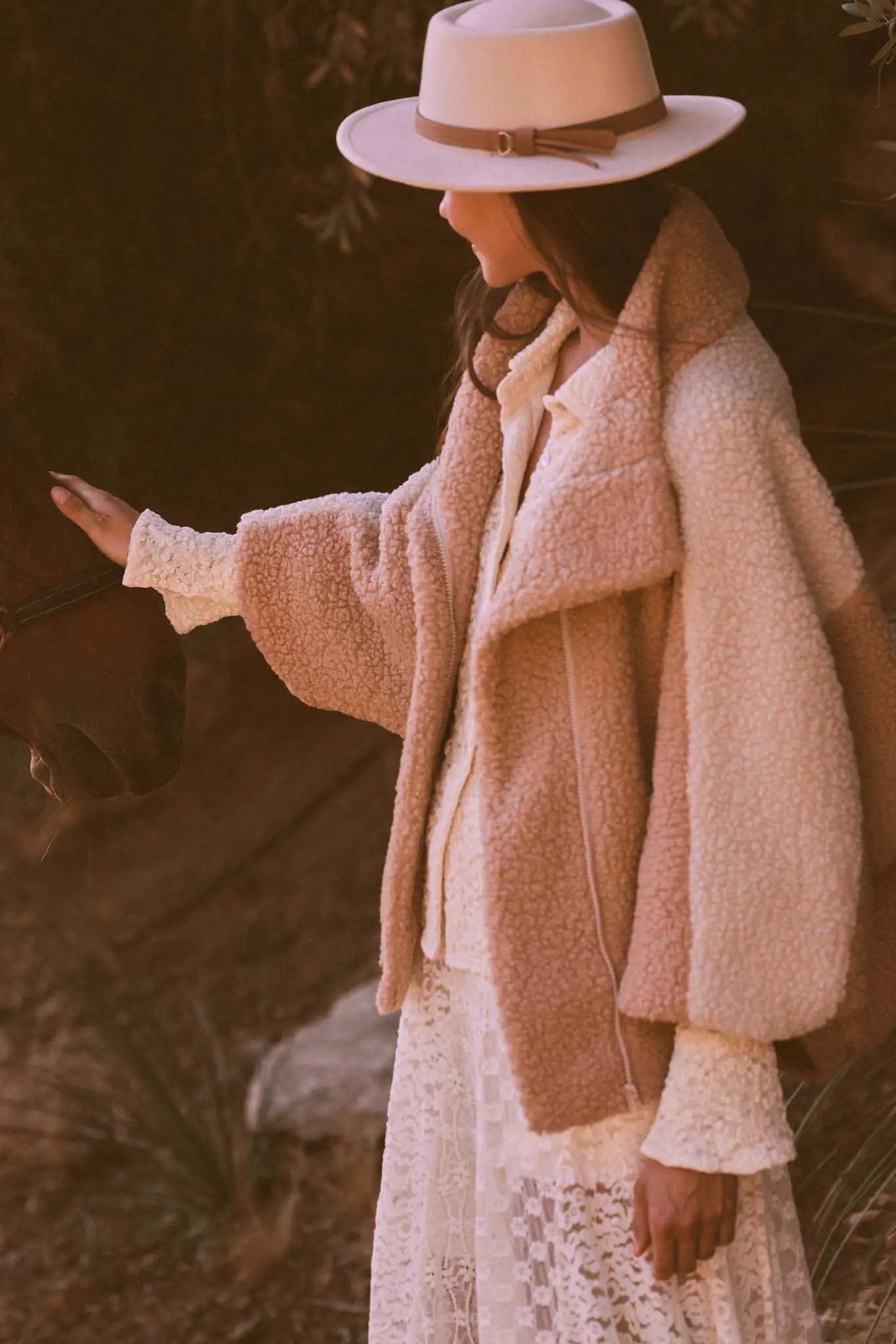 Teddy Bear Picnic Colorblock Sherpa Fleece Jacket