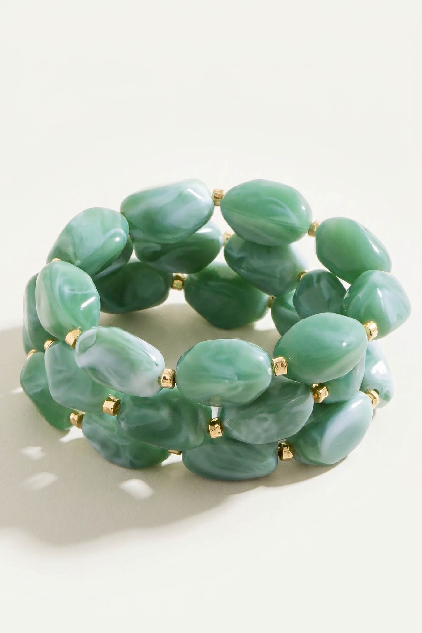 Ventura Marble Acrylic Chunky Bead Bracelet Set