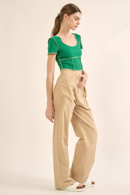 Walk Tall Straight-Leg Cotton Twill Cargo Pants