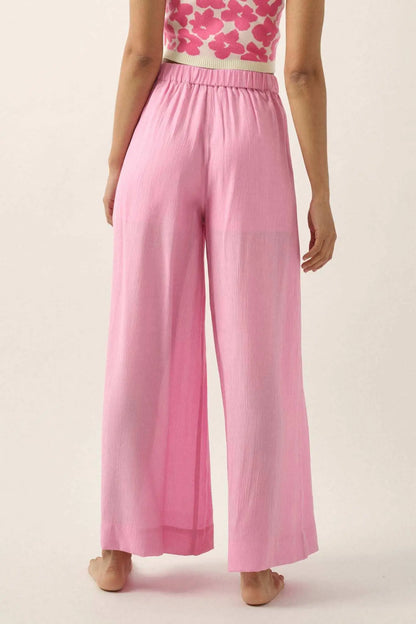 Walk of Life Textured Crepe Wide-Leg Pants