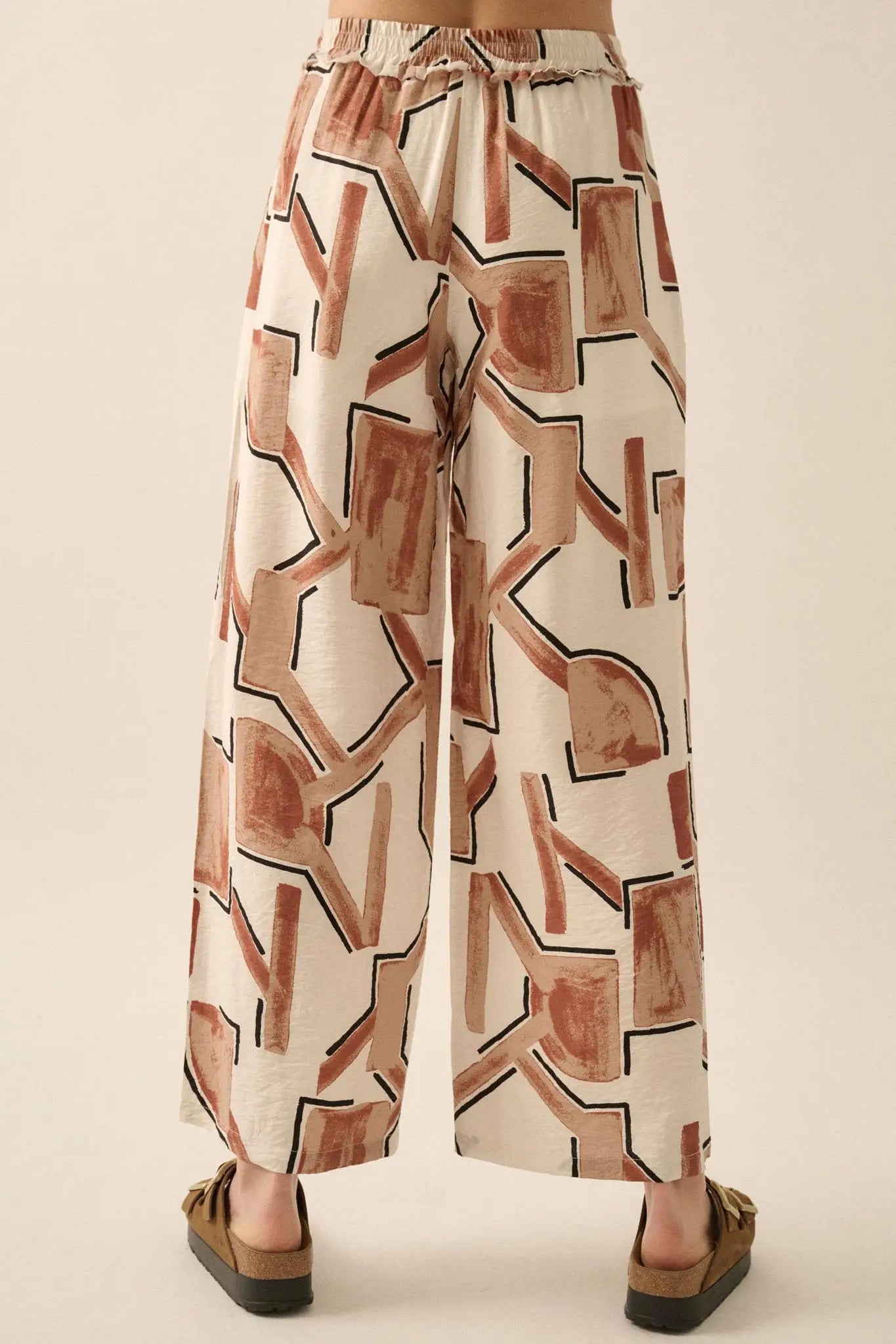 Timeless Journey Abstract-Print Wide-Leg Pants