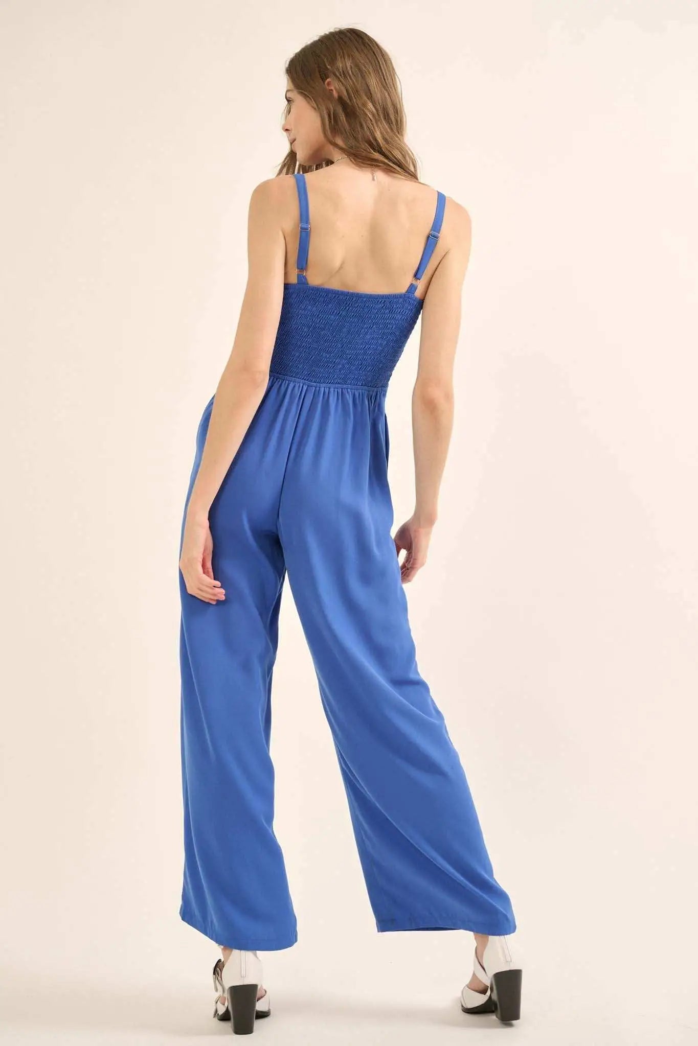 Style Guide Pleated Straight-Leg Corset Jumpsuit