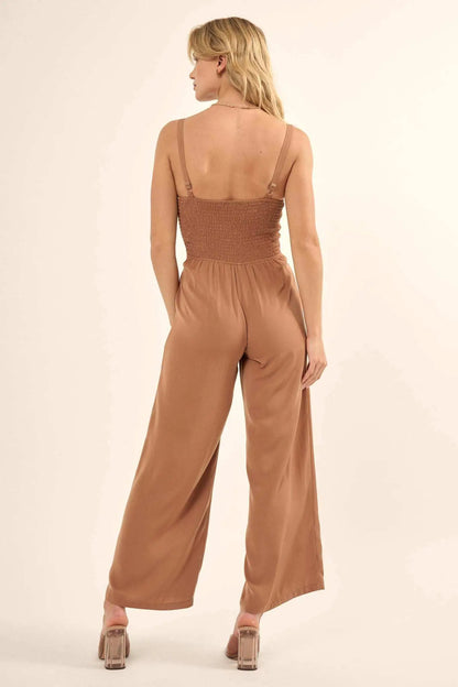 Style Guide Pleated Straight-Leg Corset Jumpsuit