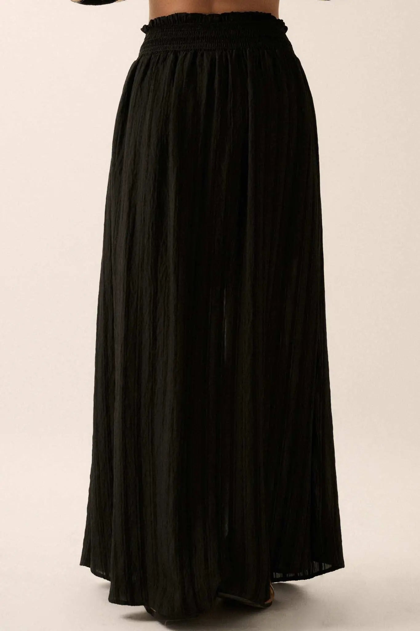 Starting Now Tonal-Stripe Button-Front Maxi Skirt