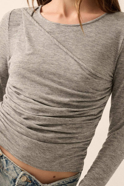 Under Wraps Asymmetrical Layered Baby Rib Top