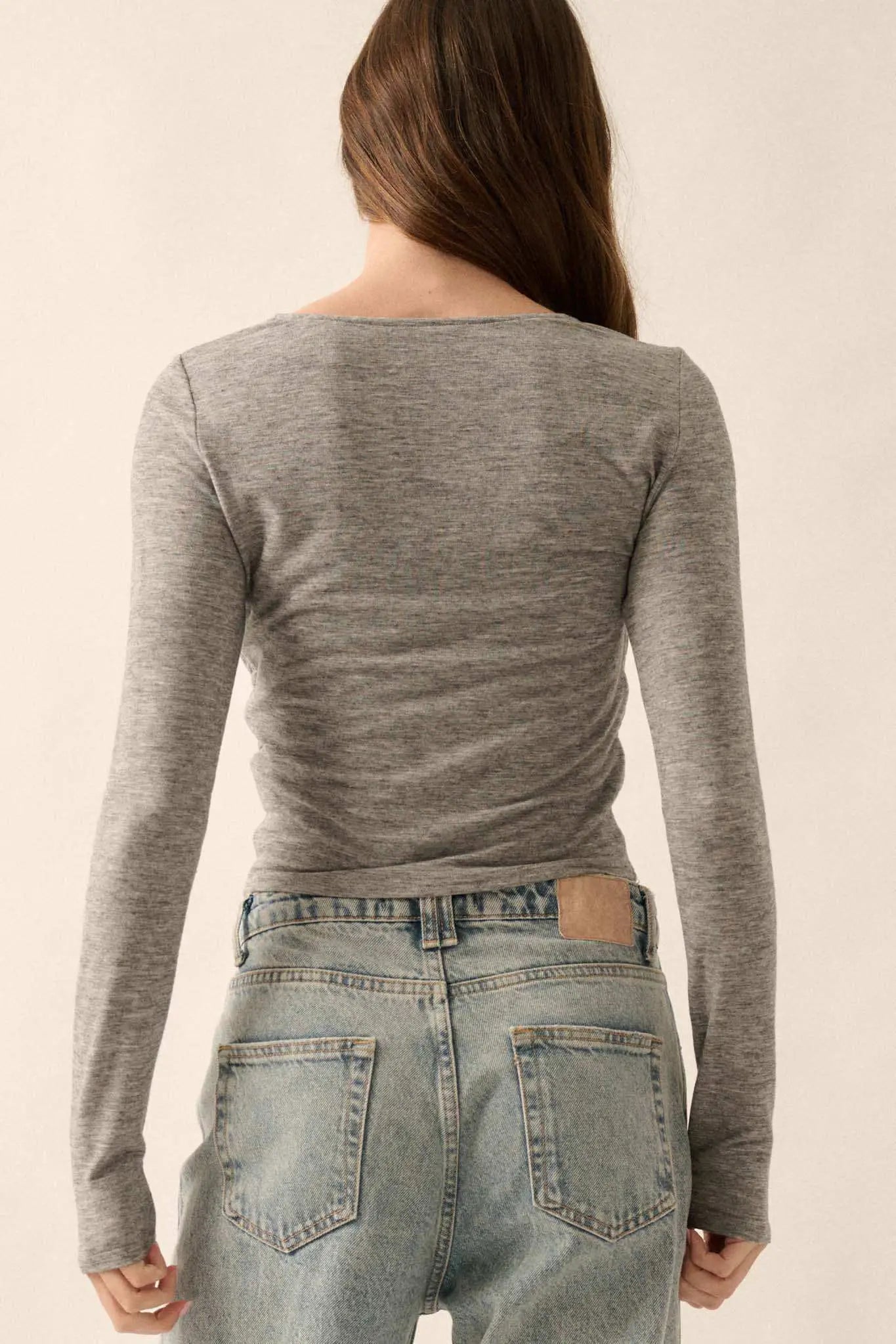Under Wraps Asymmetrical Layered Baby Rib Top