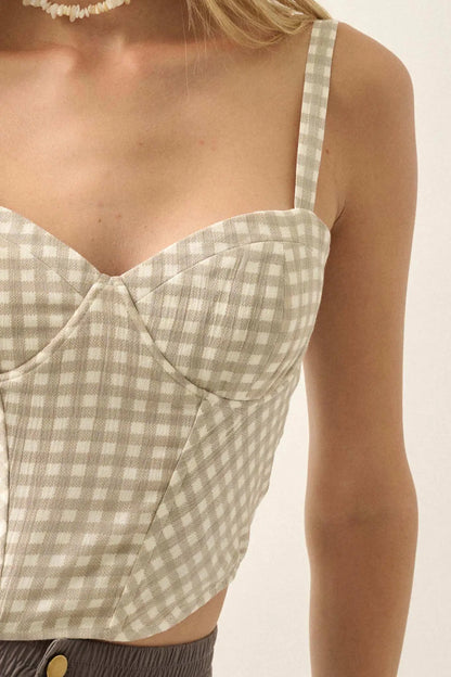 Sweetly Sultry Gingham Bustier Corset Top