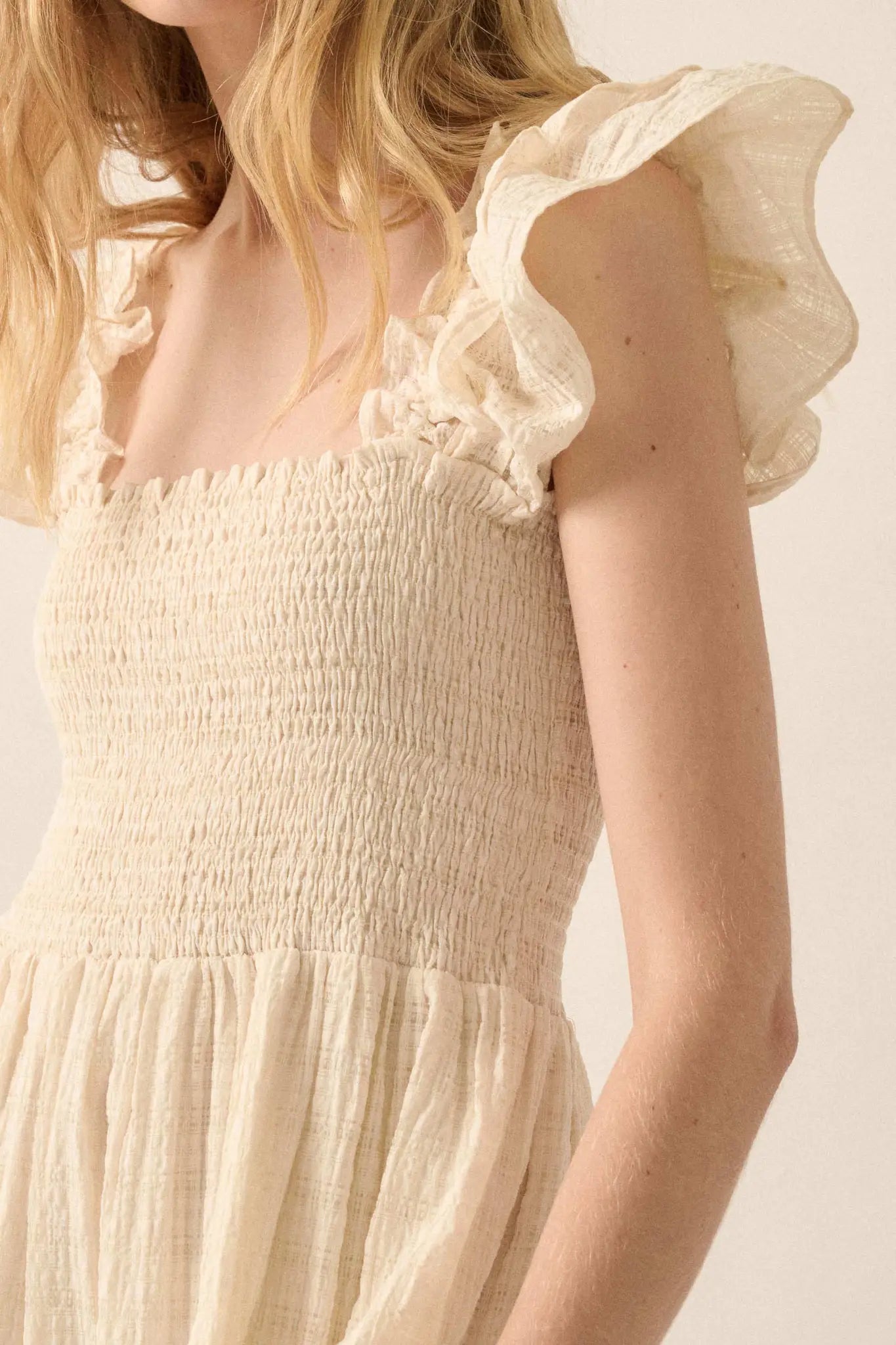 Sweet Sensation Ruffled Paid Tiered Midi Dress