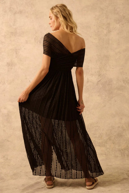 The Emma Infinity Dress in Striped Floral Lace