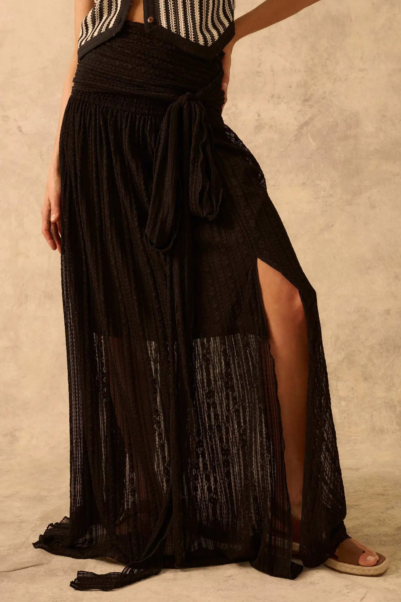 The Emma Infinity Dress in Striped Floral Lace