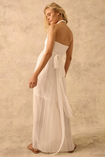 The Emma Infinity Dress in Striped Floral Lace