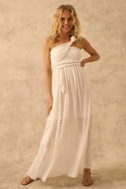 The Emma Infinity Dress in Striped Floral Lace