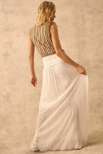 The Emma Infinity Dress in Striped Floral Lace