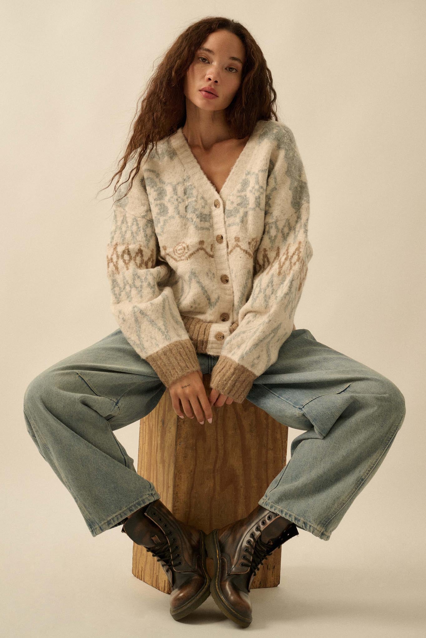 Summit Trail Brushed Alpine-Knit Cardigan