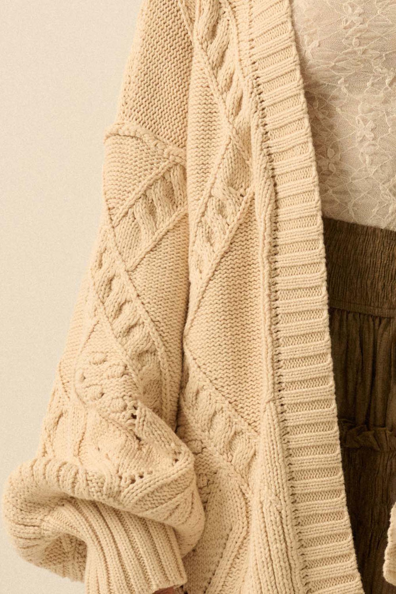 Twist Me Around Cable Knit Oversize Cardigan