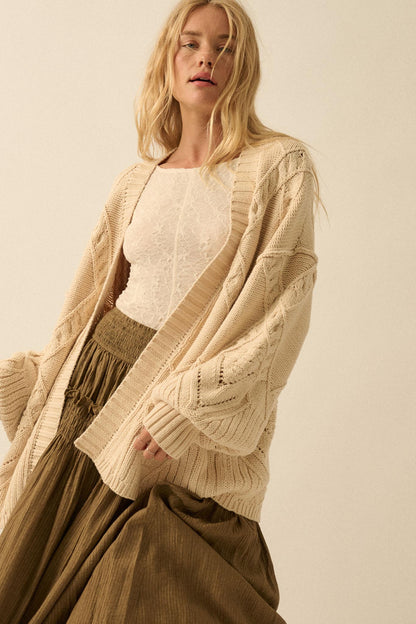 Twist Me Around Cable Knit Oversize Cardigan