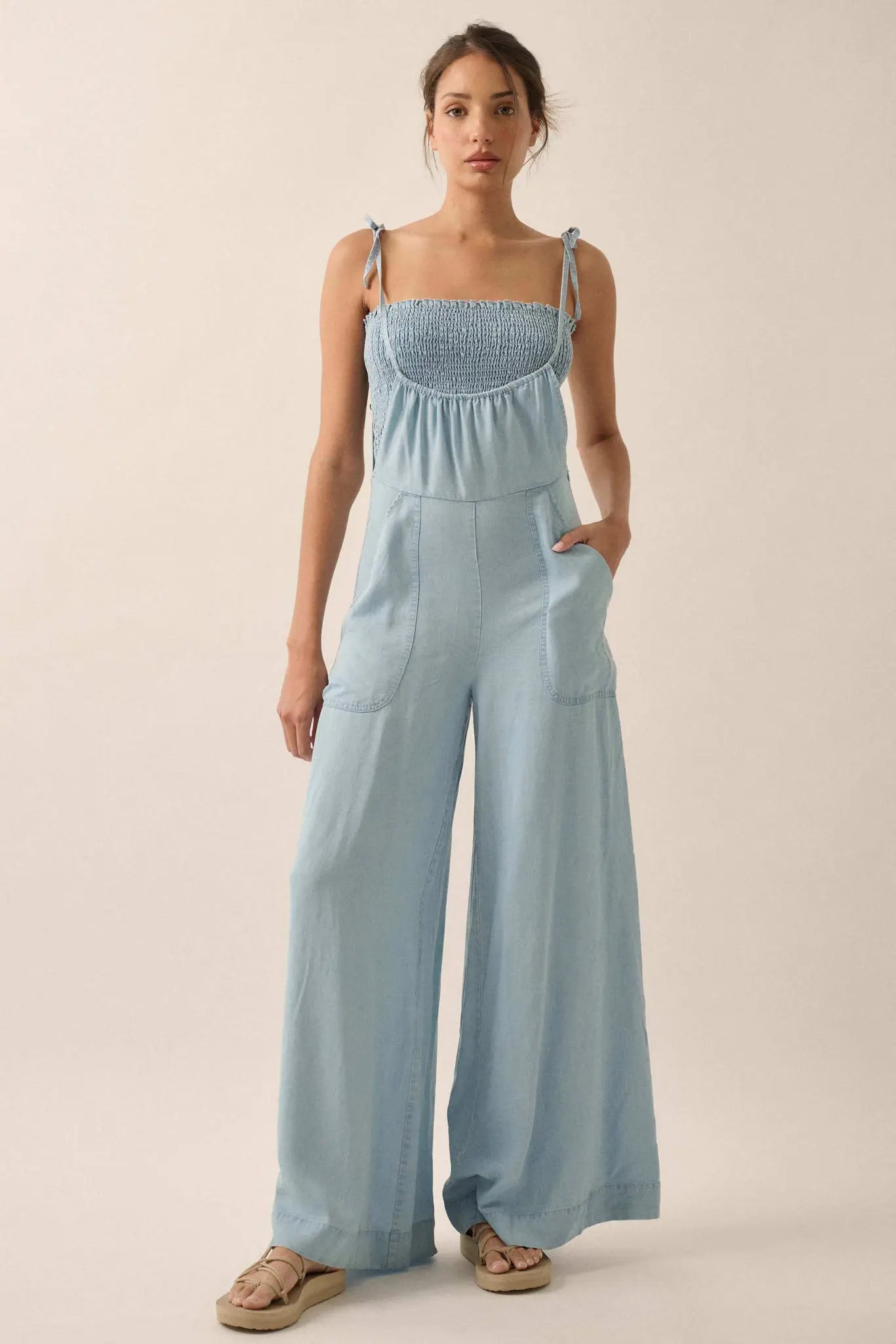 True Blue Denim Overall Jumpsuit and Tube Top Set