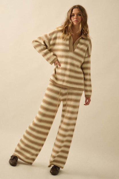 Stripe to It Textured Striped Knit Sweater Pants