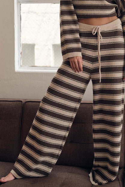 Stripe to It Textured Striped Knit Sweater Pants