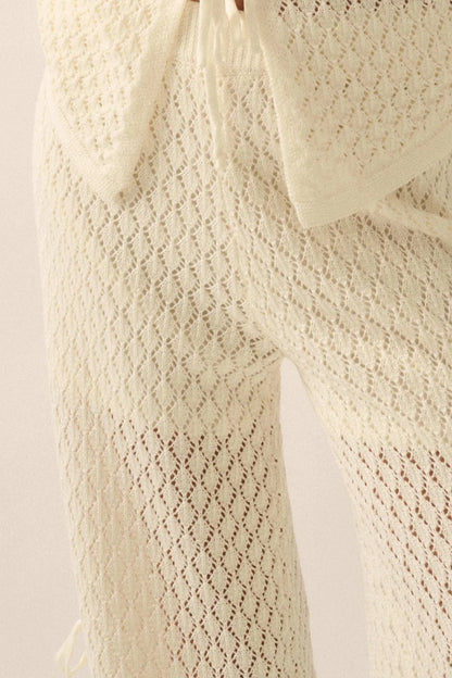 Sunlit Coast Crochet Knit Side-Tie Pants