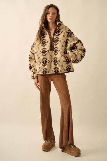 Touch of Flair Vegan Suede Flare Pants