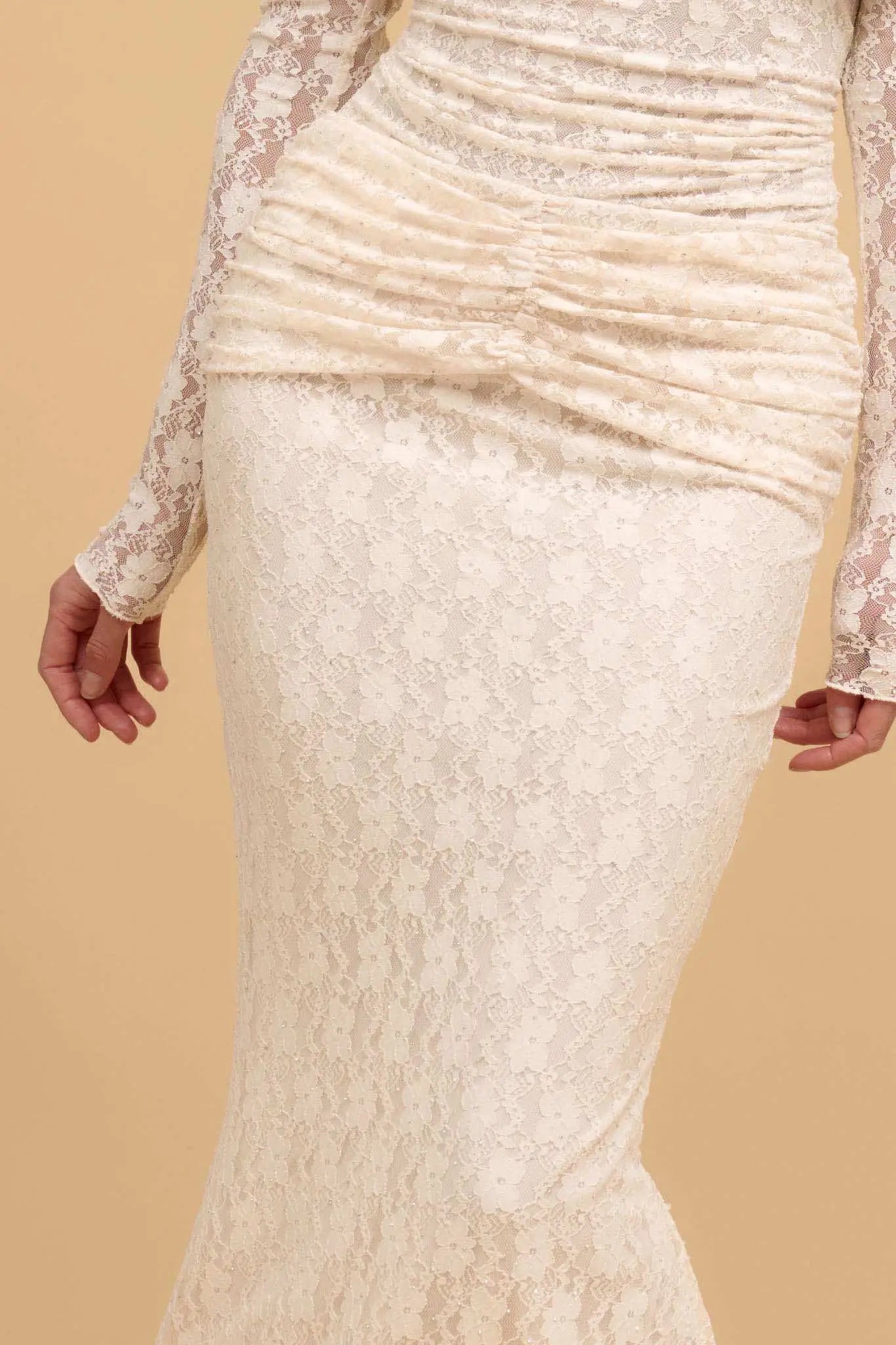 Under the Stars Studded Lace Mermaid Maxi Skirt