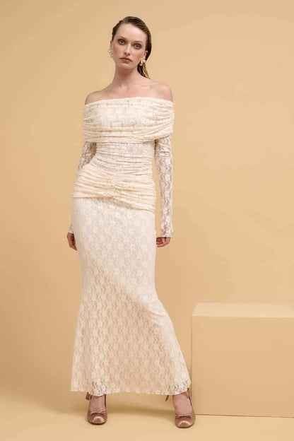 Under the Stars Studded Lace Mermaid Maxi Skirt