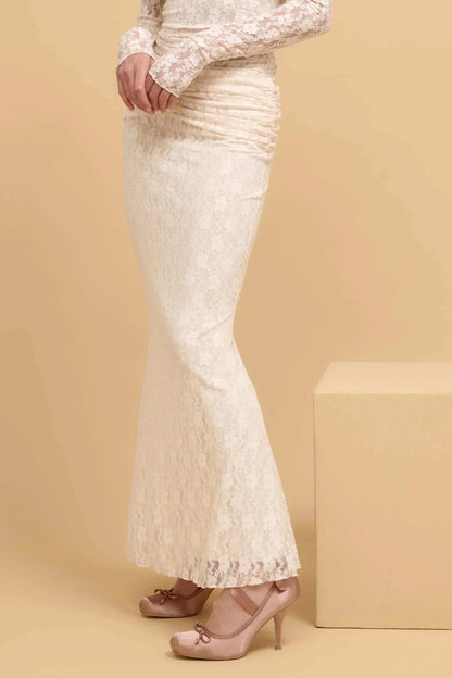 Under the Stars Studded Lace Mermaid Maxi Skirt