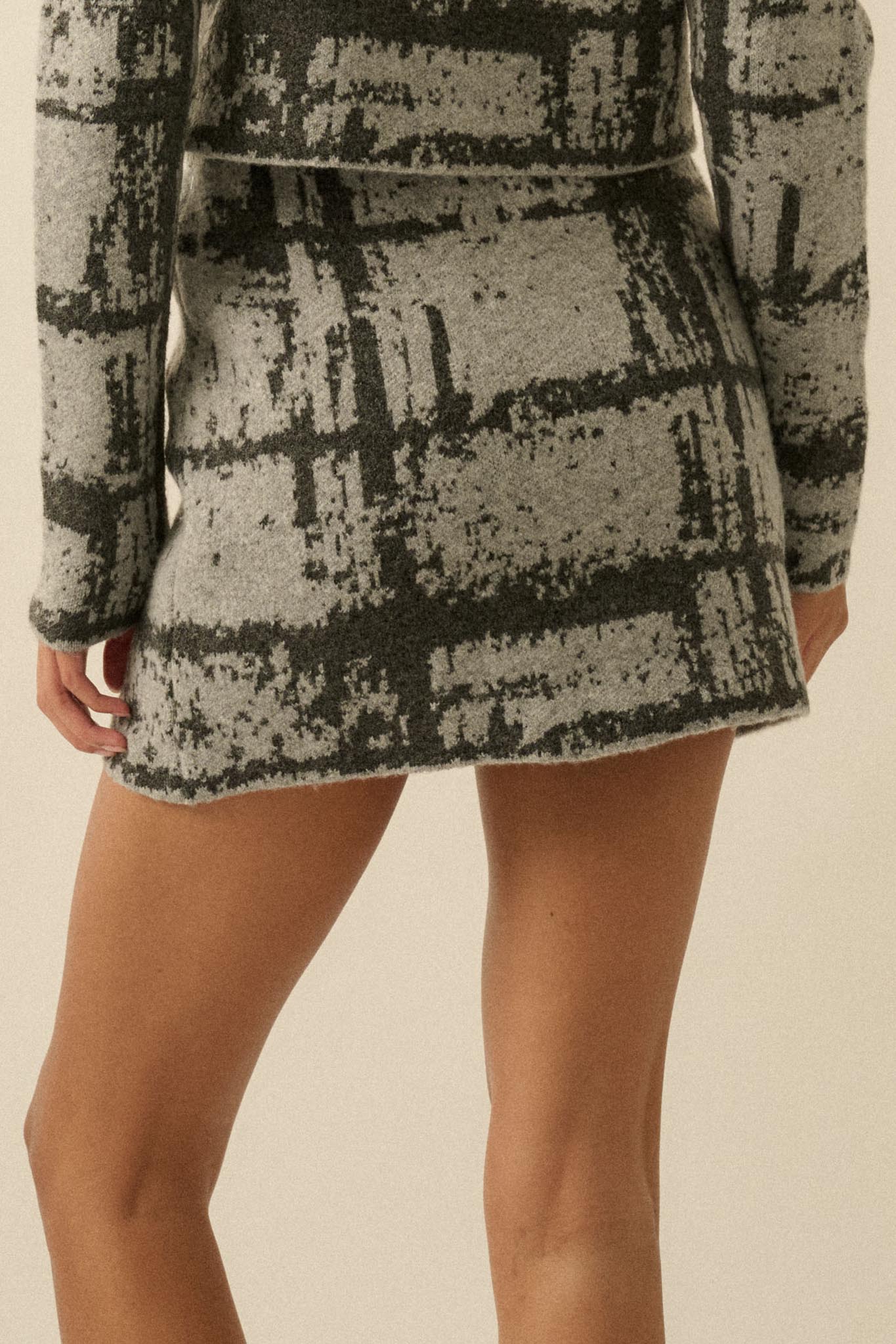 Squared Away Plaid Jacquard-Knit Mini Skort