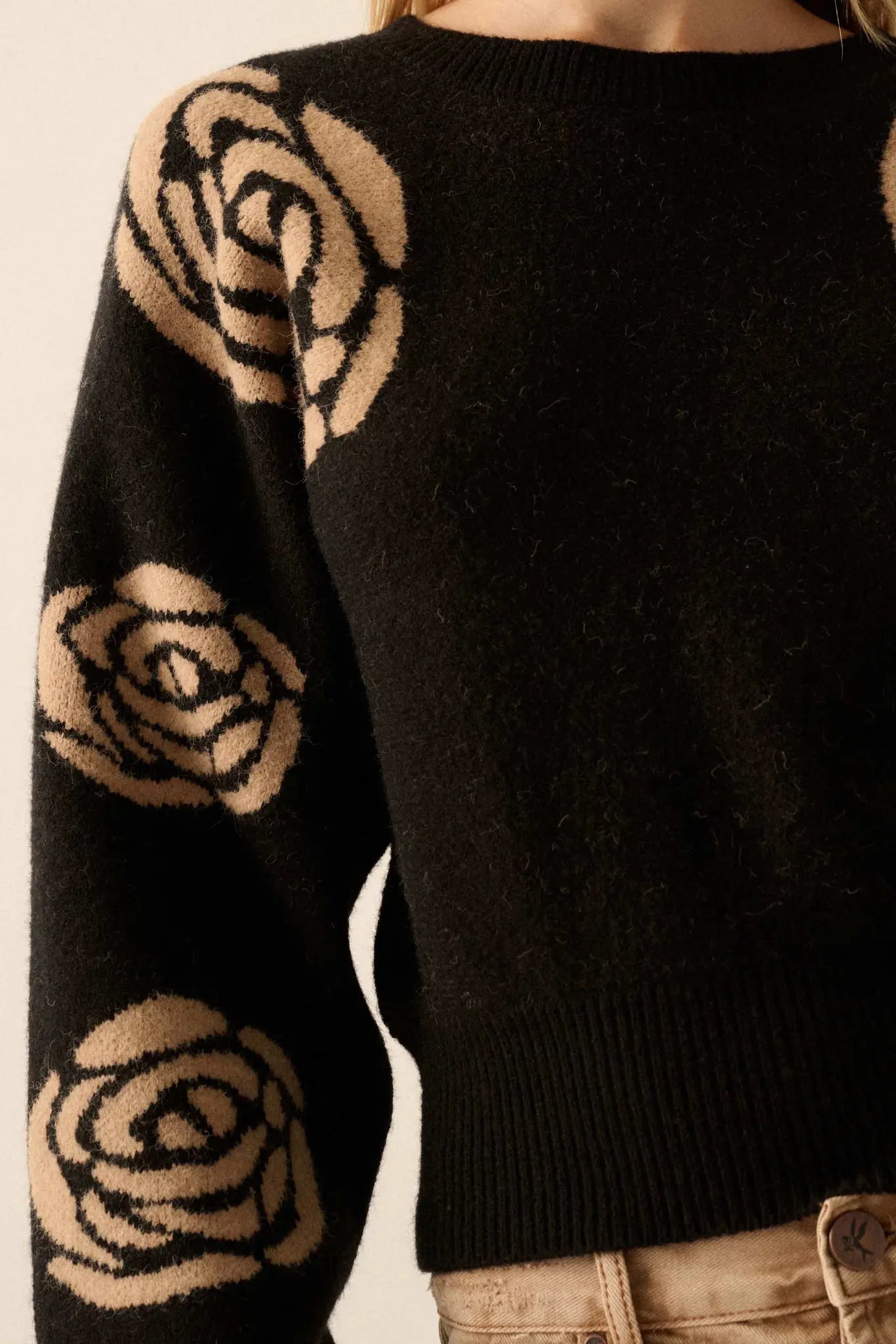 Winter Blooms Floral Jacquard Sweater